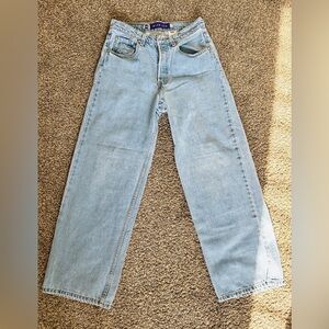 Vintage 90s Levi Silver Tab Wide Leg Purple Tag Jeans Button Fly GREAT Size 9/10